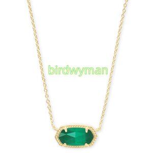 Elisa Gold Pendant Necklace in Emerald Cat's Eye